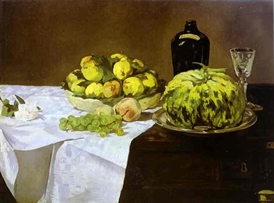 Still Life with Melon and Peaches Edouard Manet